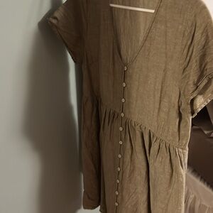 Olive Madewell size medium baby doll dress buttons, cap sleeves worn